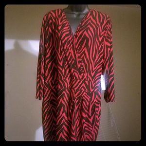 Red and black cocktail dress